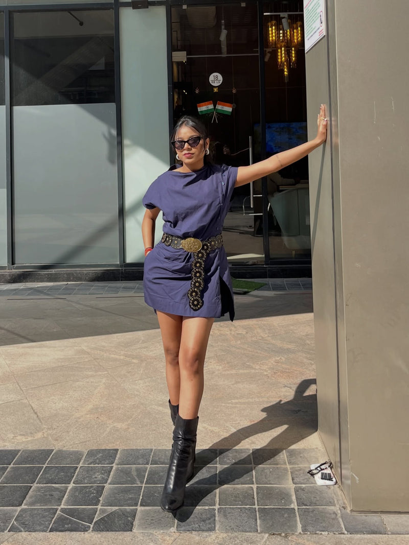 Navy shifted dress